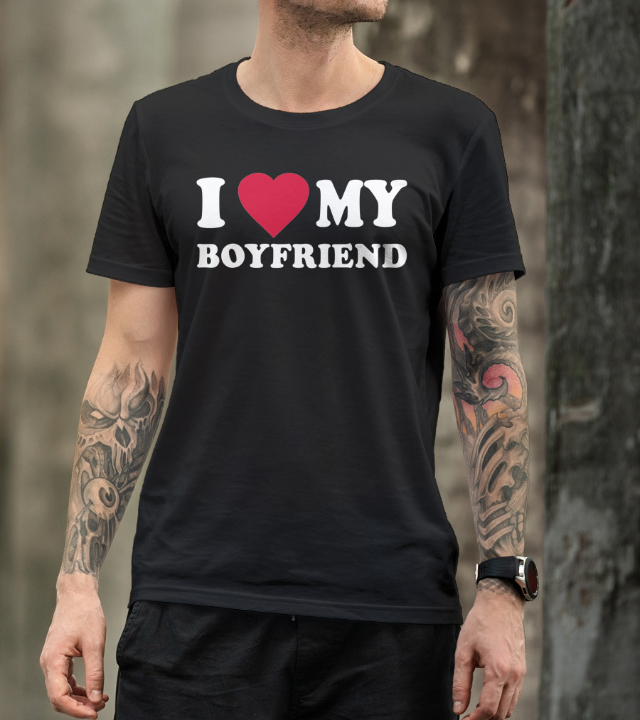 I Love My Boyfriend Heart T-Shirt