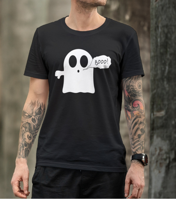 Booo Ghost With Surprised Expression And Speech Bubble T-Shirt