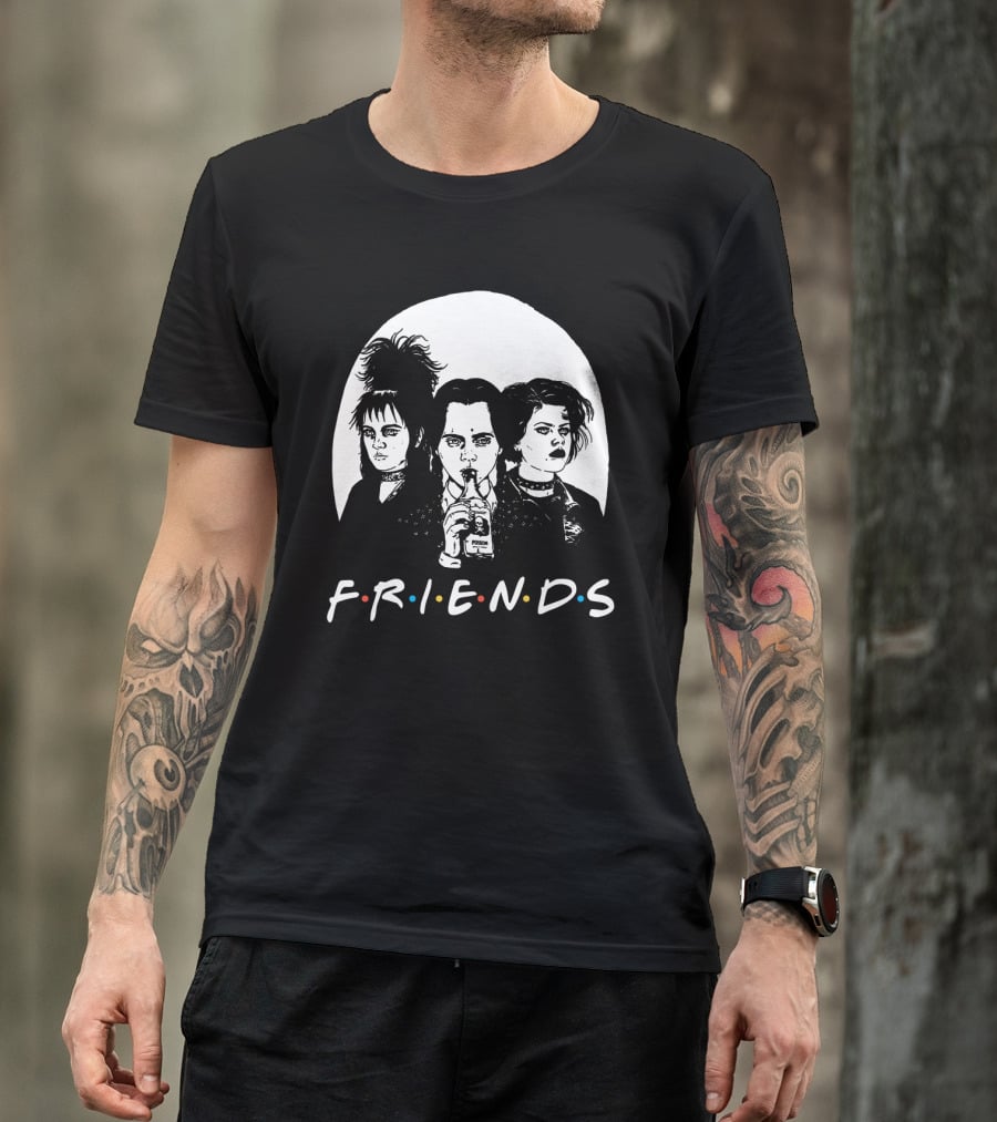 Friends 80s Gothic Style Characters With Poison Bottle T-Shirt
