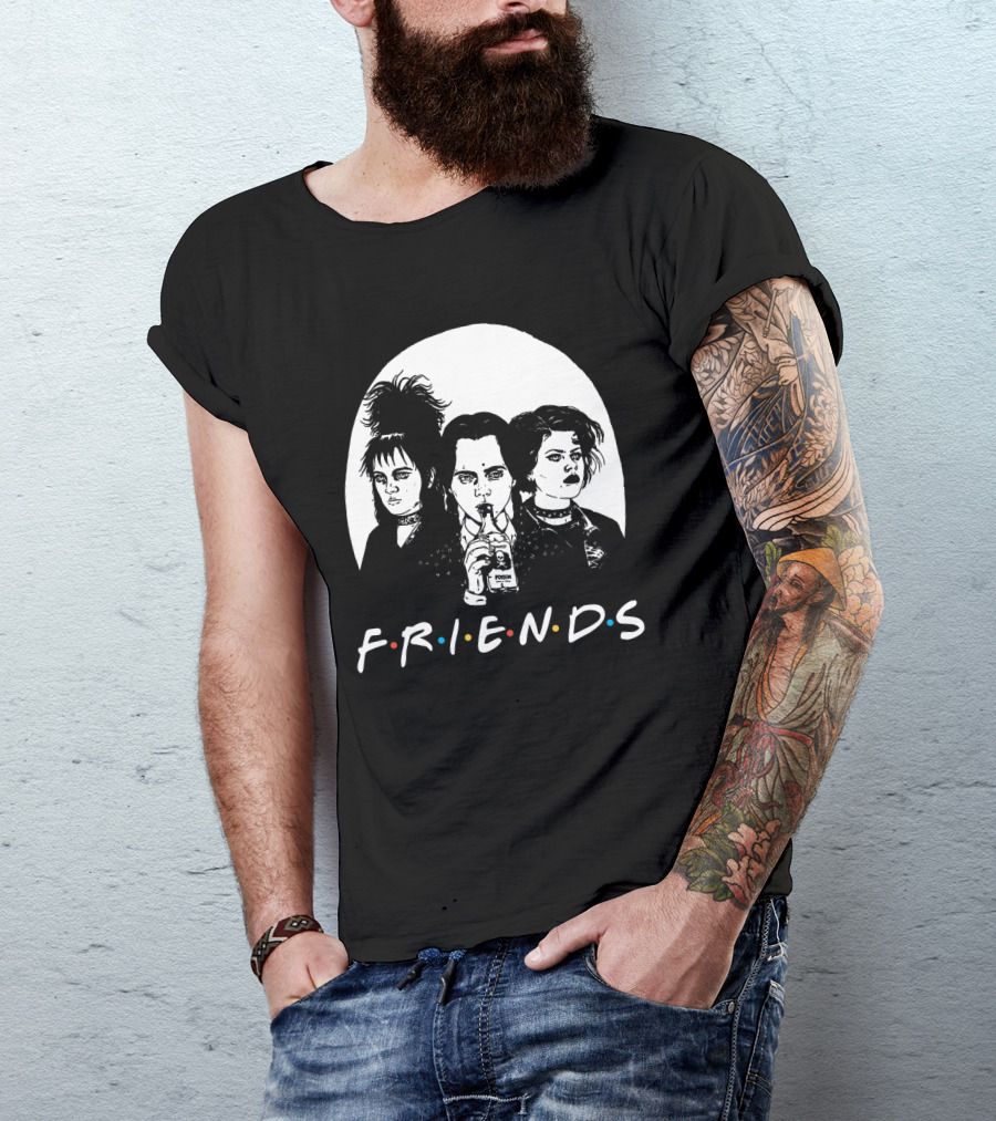 Friends 80s Gothic Style Characters With Poison Bottle T-Shirt