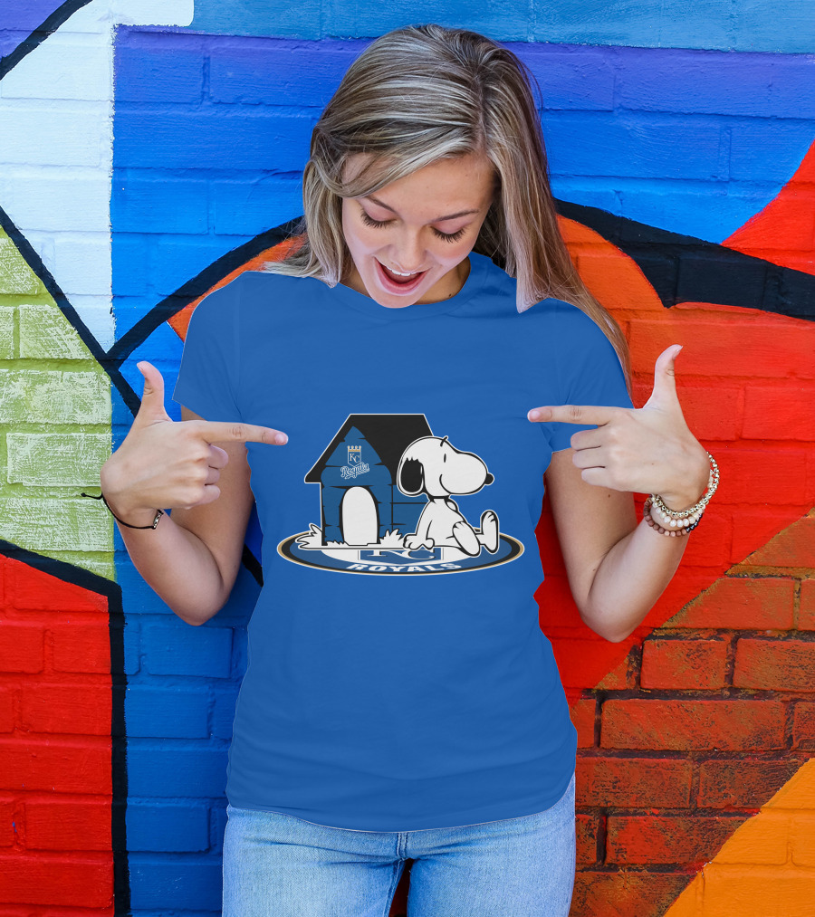 Kansas City Royals Snoopy And Doghouse Fan Now And Forever T-Shirt