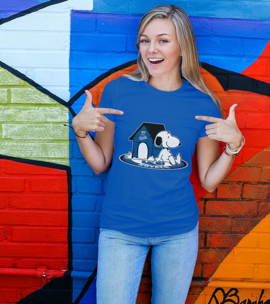 Kansas City Royals Snoopy And Doghouse Fan Now And Forever T-Shirt