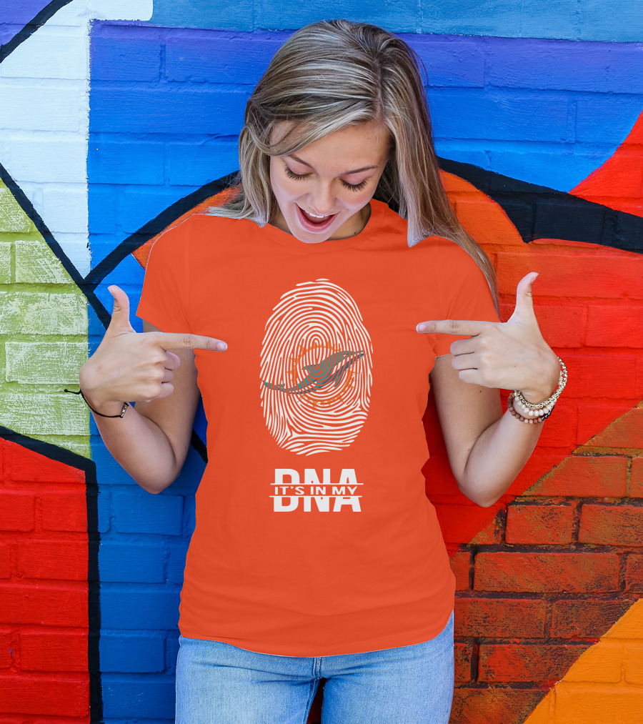 Miami Dolphins It's In My DNA Fingerprint T-Shirt