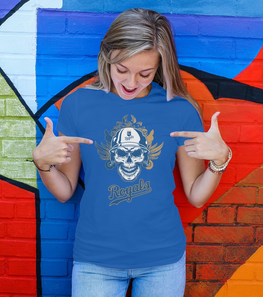 Kansas City Royals Skull Helmet T-Shirt