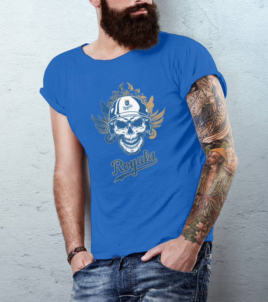 Kansas City Royals Skull Helmet T-Shirt