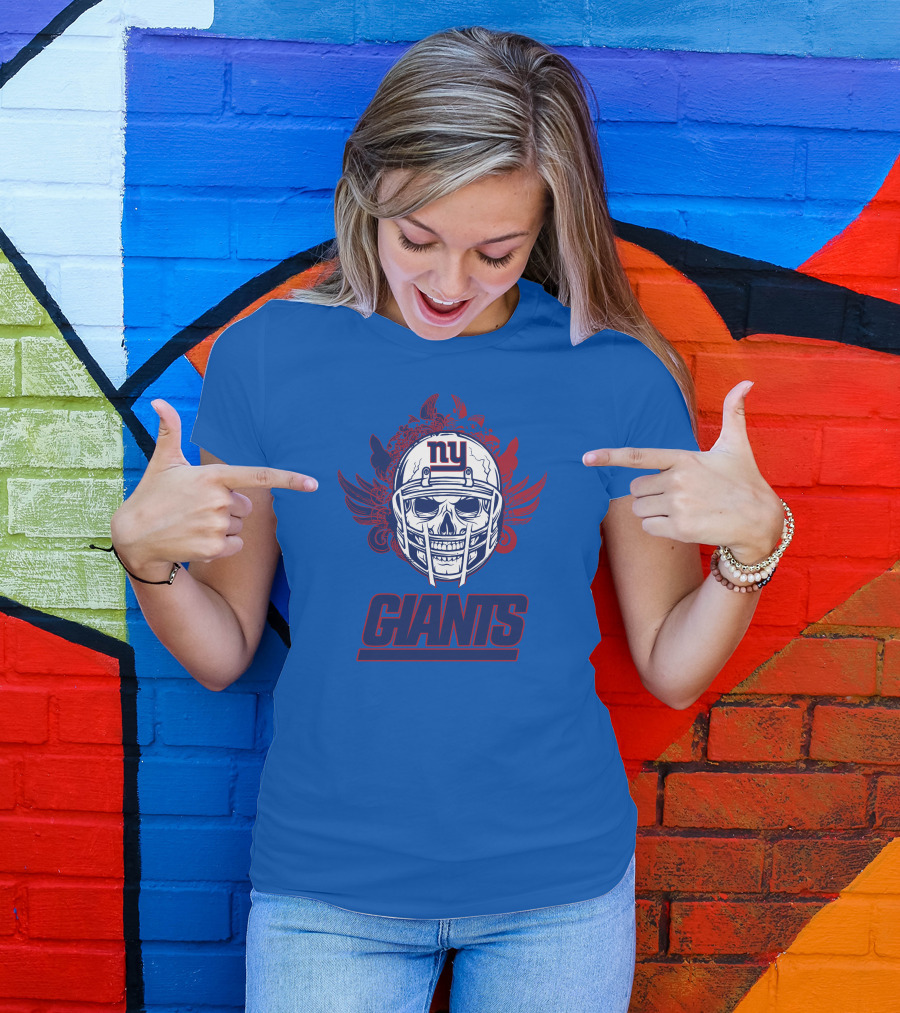 New York Giants Skull Helmet T-Shirt