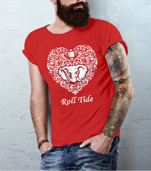 Roll Tide Alabama Crimson Tide Heart T-Shirt