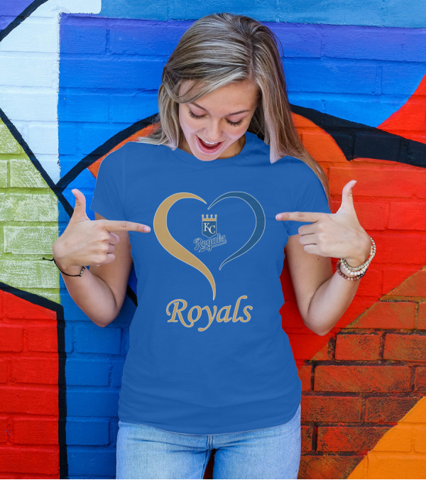 Kansas City Royals Heart Emblem Royals T-Shirt