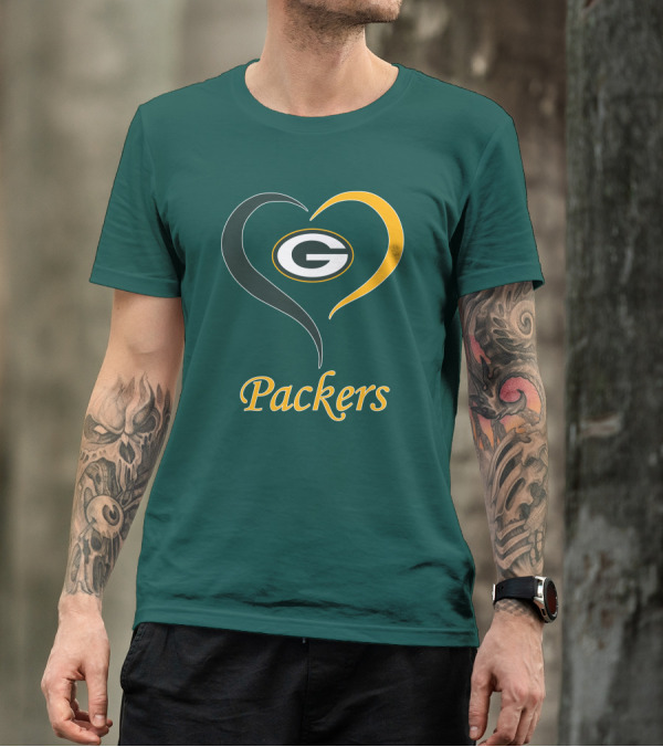 Green Bay Packers Heart Symbol Packers T-Shirt