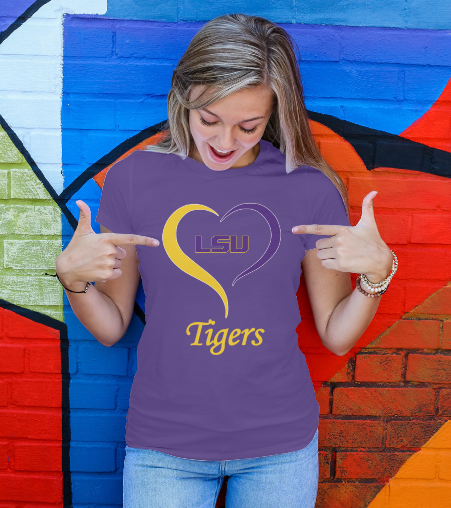 LSU Tigers Heart Symbol Pride T-Shirt