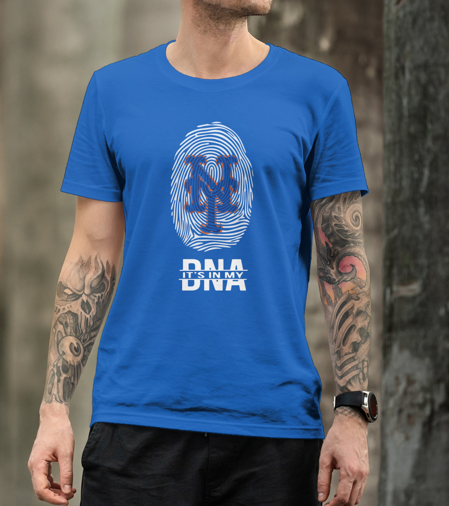 New York Mets Fingerprint Logo It's In My DNA T-Shirt