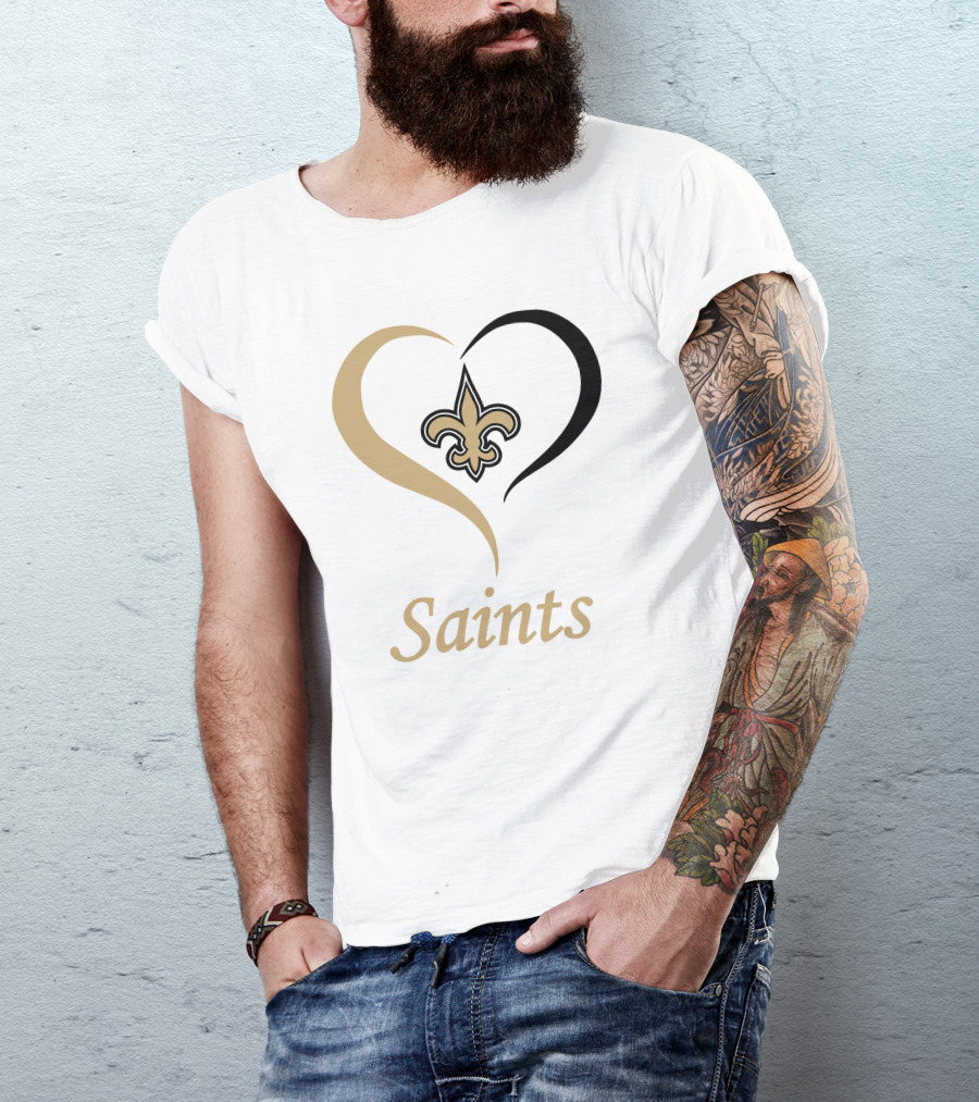 New Orleans Saints Heart Fleur-de-Lis T-Shirt