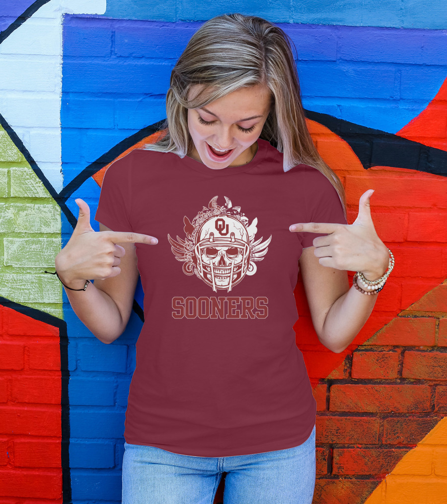 Sooners Skull Helmet OU T-Shirt