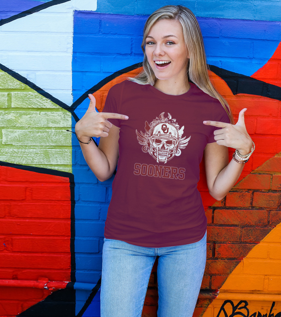 Sooners Skull Helmet OU T-Shirt