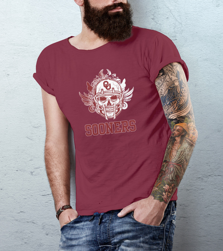 Sooners Skull Helmet OU T-Shirt
