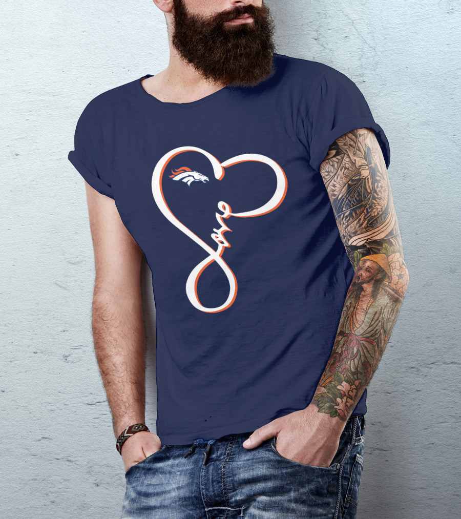 Love Heart Denver Broncos T-Shirt