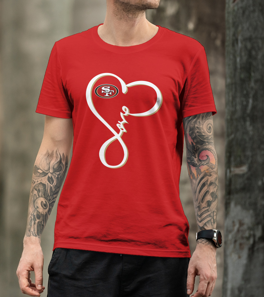 Love San Francisco 49ers Heart SF T-Shirt