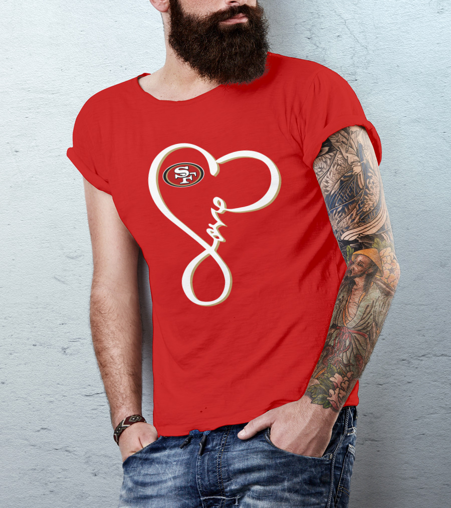 Love San Francisco 49ers Heart SF T-Shirt