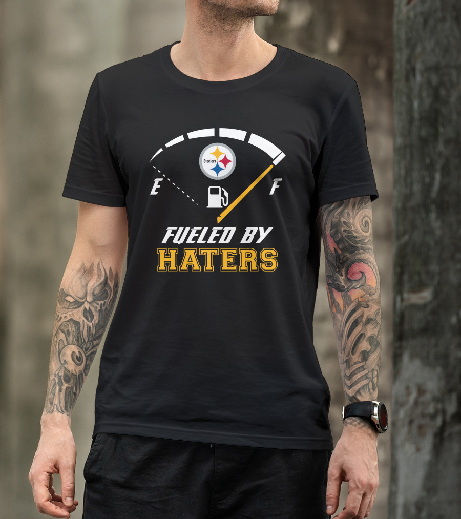 Pittsburgh Steelers Fueled By Haters Gauge Fuel Tank T-Shirt