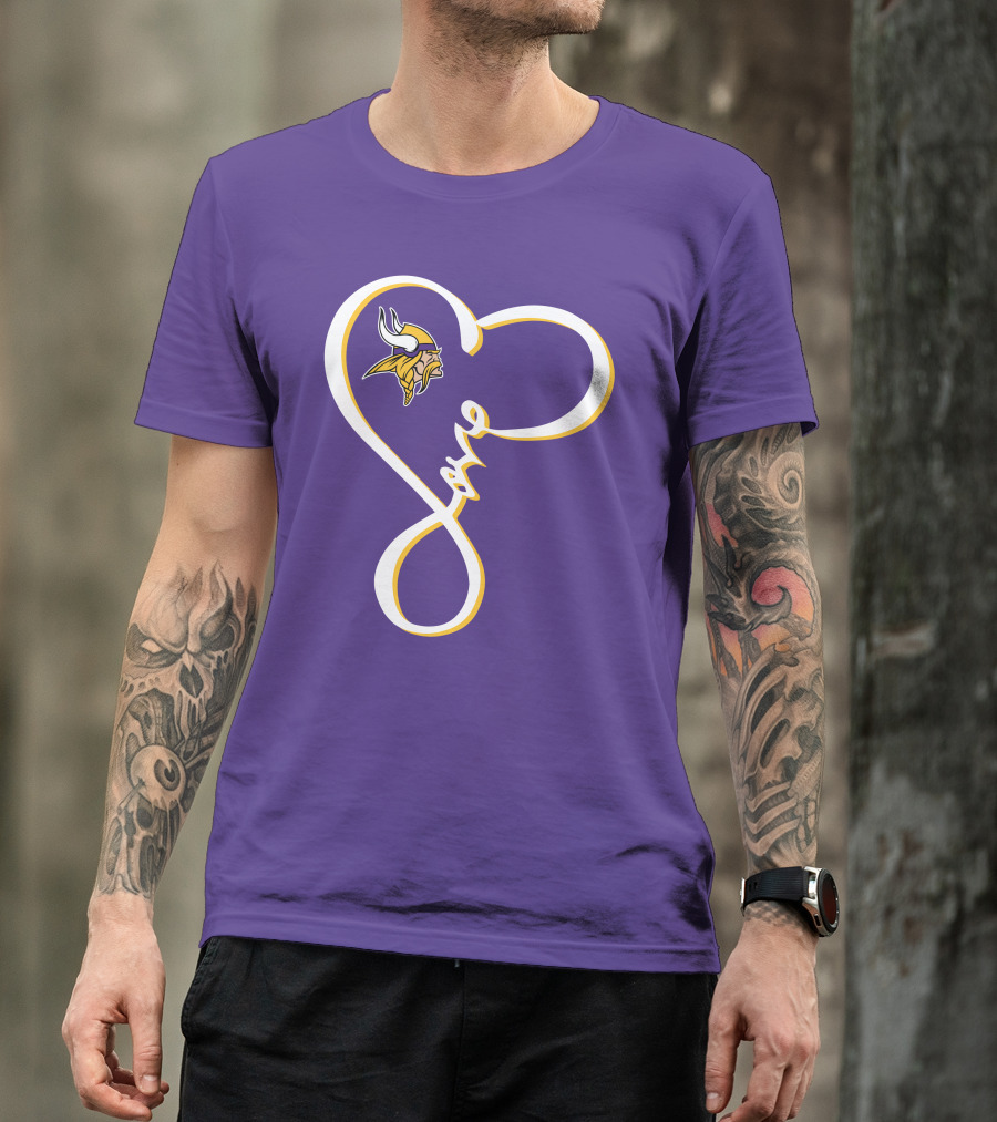 Love Minnesota Vikings Heart T-Shirt