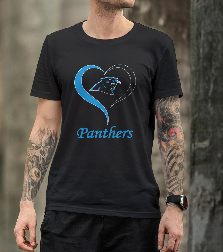Panthers Logo Heart Symbol Carolina Panthers T-Shirt