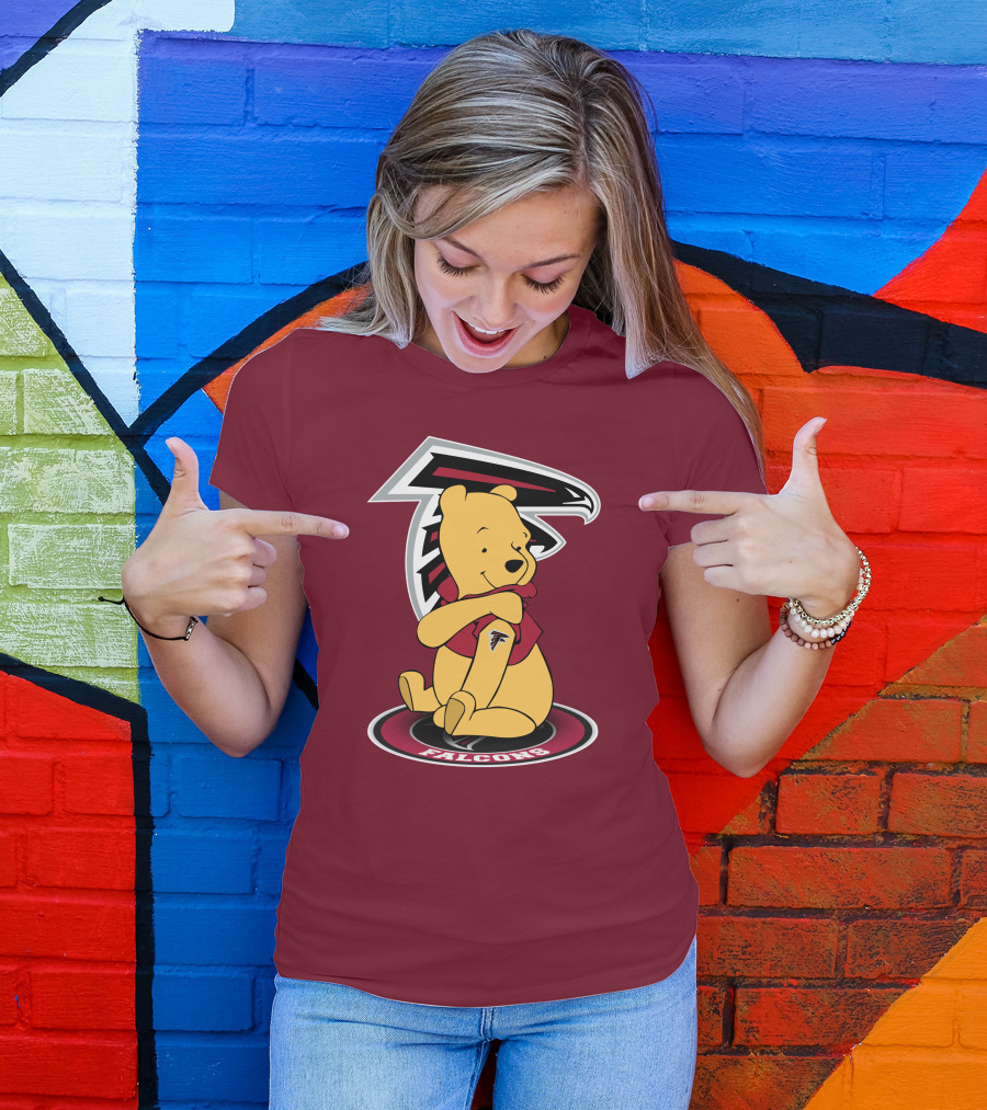Atlanta Falcons Winnie The Pooh Mascot Crossover T-Shirt