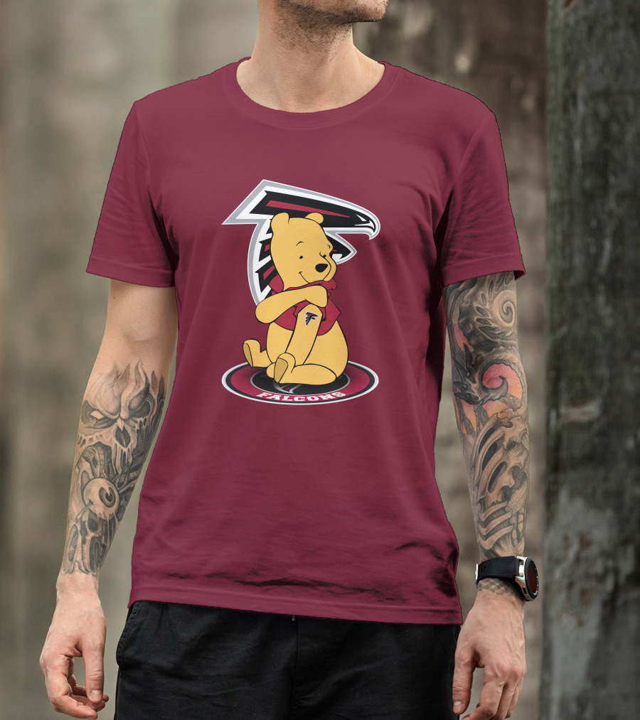 Atlanta Falcons Winnie The Pooh Mascot Crossover T-Shirt