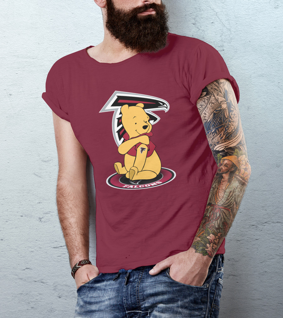 Atlanta Falcons Winnie The Pooh Mascot Crossover T-Shirt