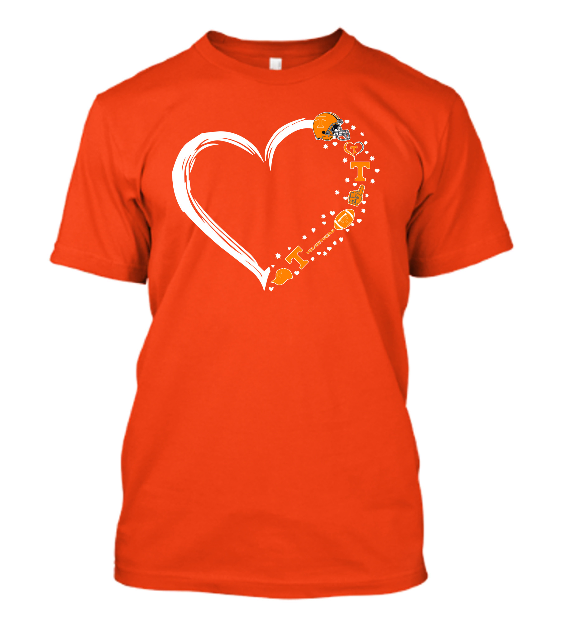 Tennessee Volunteers Heart Helmet Foam Finger Football Stars T-Shirt