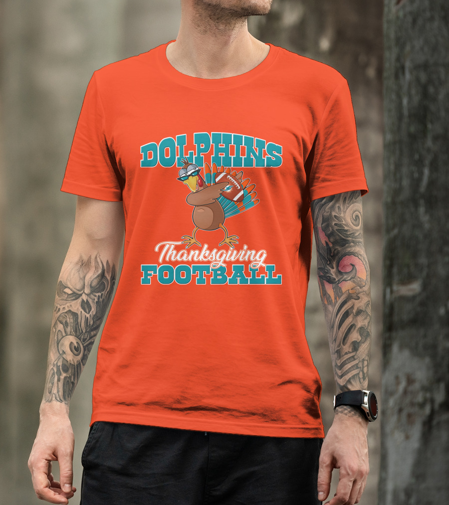 Dolphins Thanksgiving Football Turkey T-Shirt