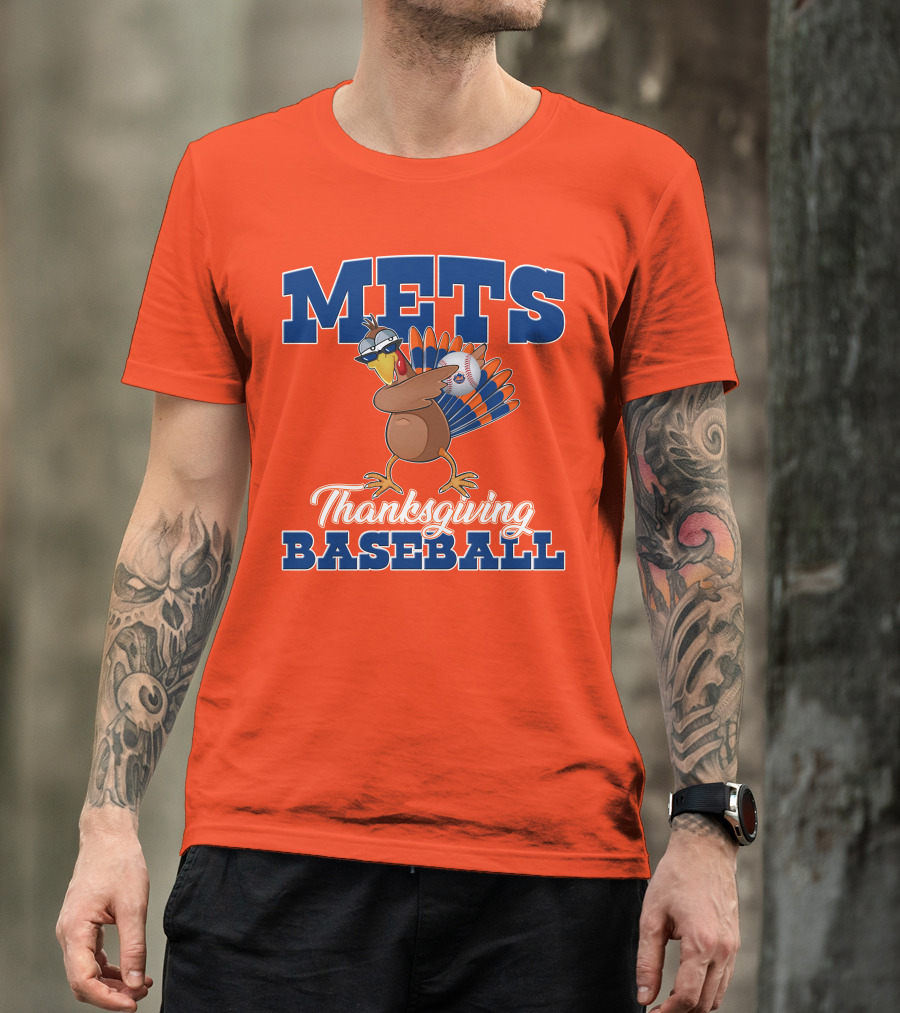 Mets Thanksgiving Baseball Turkey T-Shirt