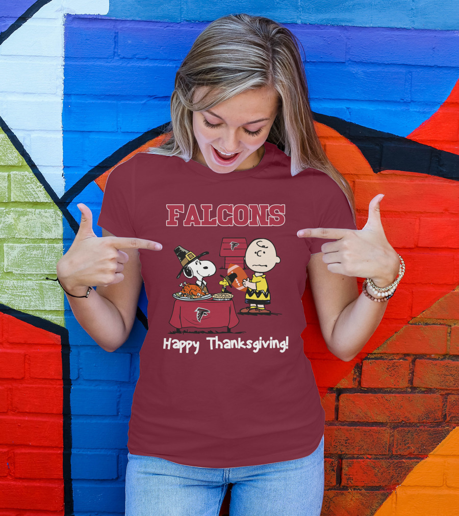 Falcons Snoopy Charlie Brown Thanksgiving Football Peanuts T-Shirt