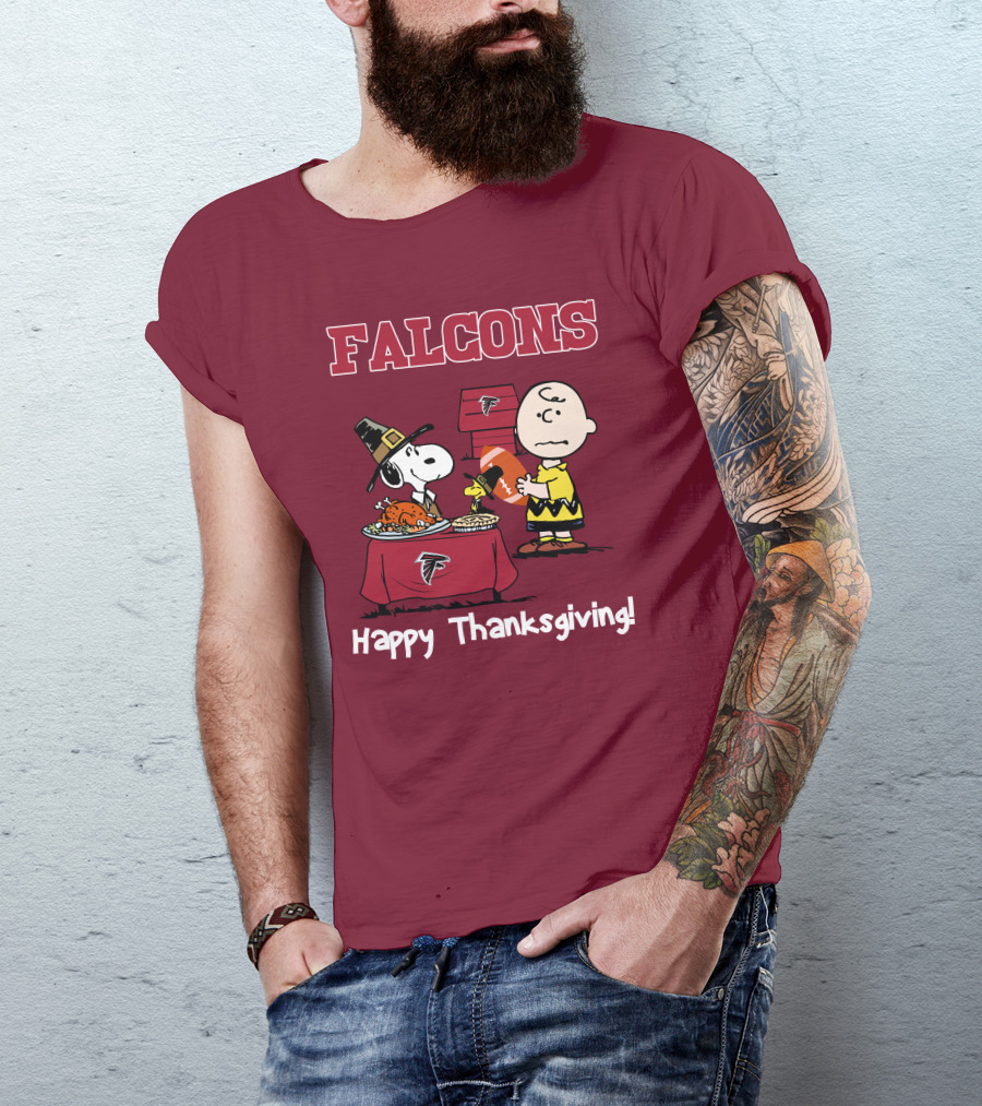 Falcons Snoopy Charlie Brown Thanksgiving Football Peanuts T-Shirt