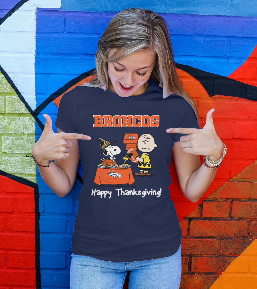 Broncos Snoopy Charlie Brown Thanksgiving T-Shirt