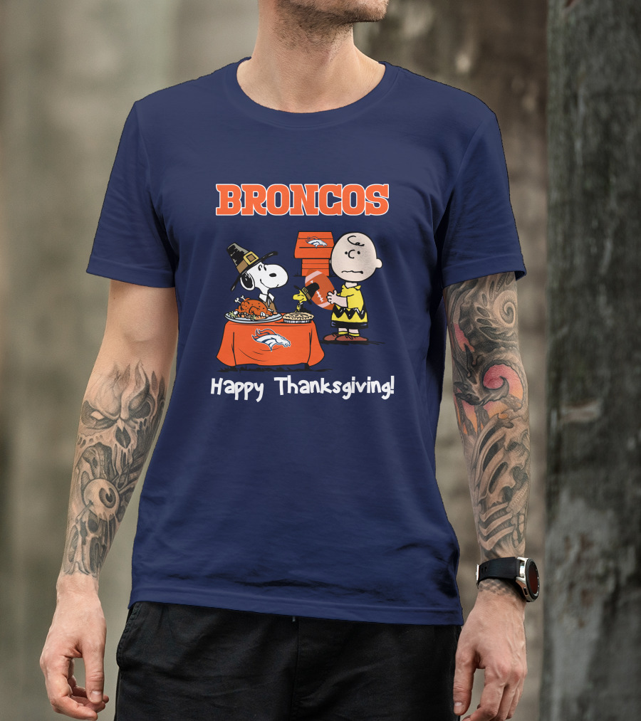 Broncos Snoopy Charlie Brown Thanksgiving T-Shirt
