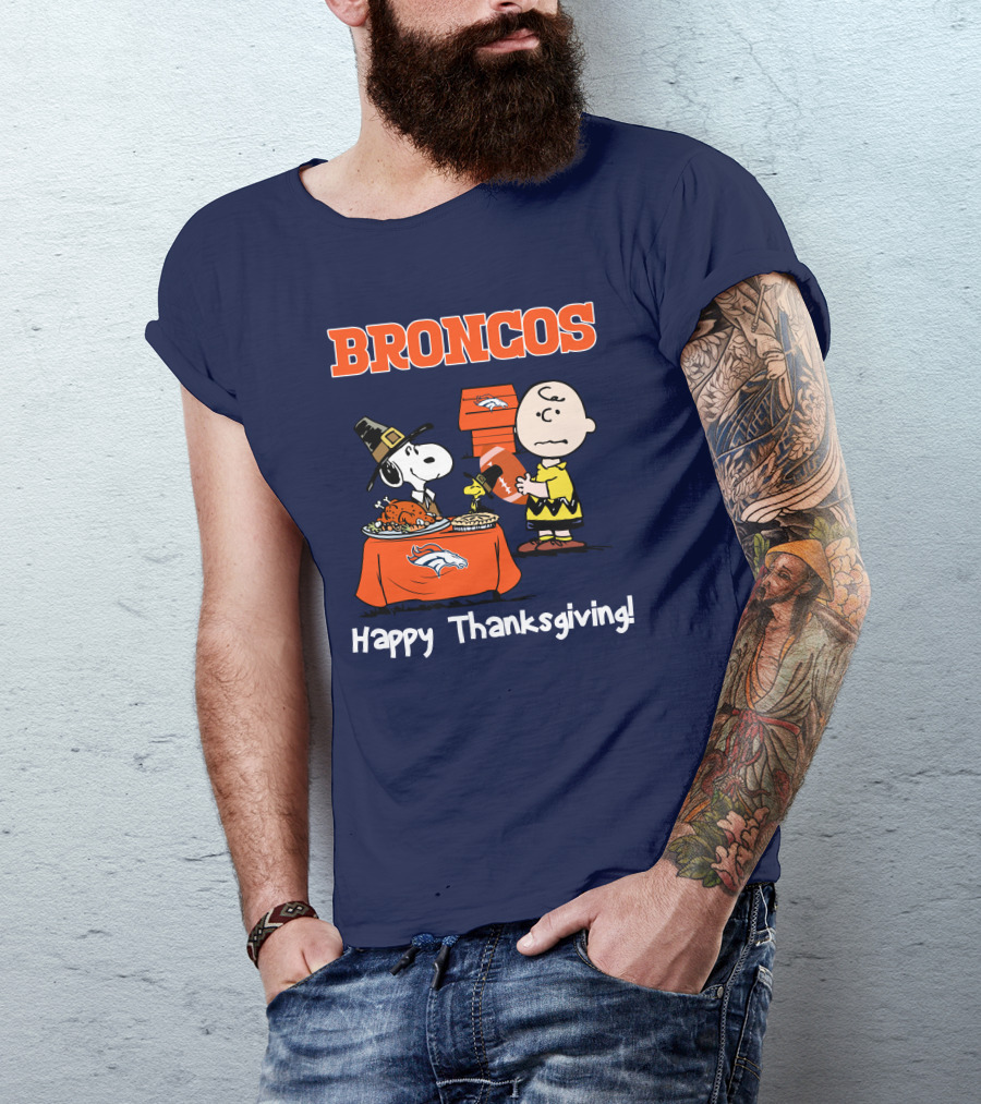Broncos Snoopy Charlie Brown Thanksgiving T-Shirt