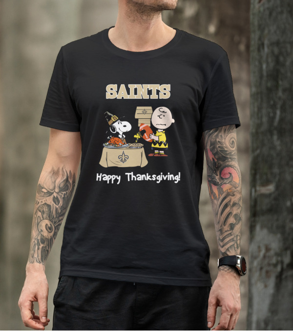 SAINTS New Orleans Happy Thanksgiving Snoopy T-Shirt