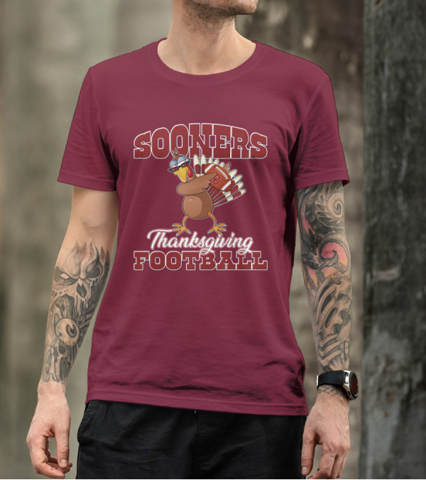 Sooners Thanksgiving Football Turkey In Sunglasses T-Shirt