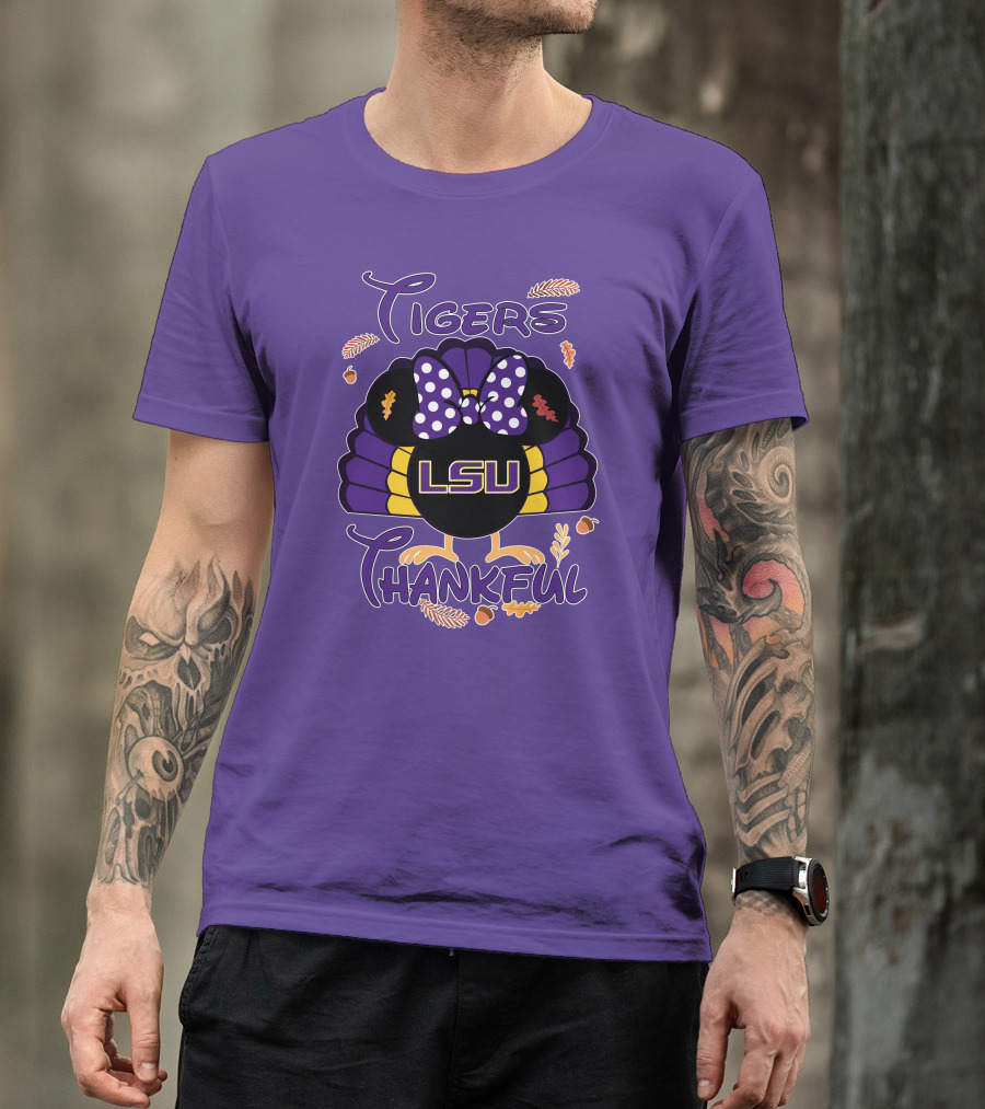 LSU Tigers Thankful Minnie Thanksgiving T-Shirt