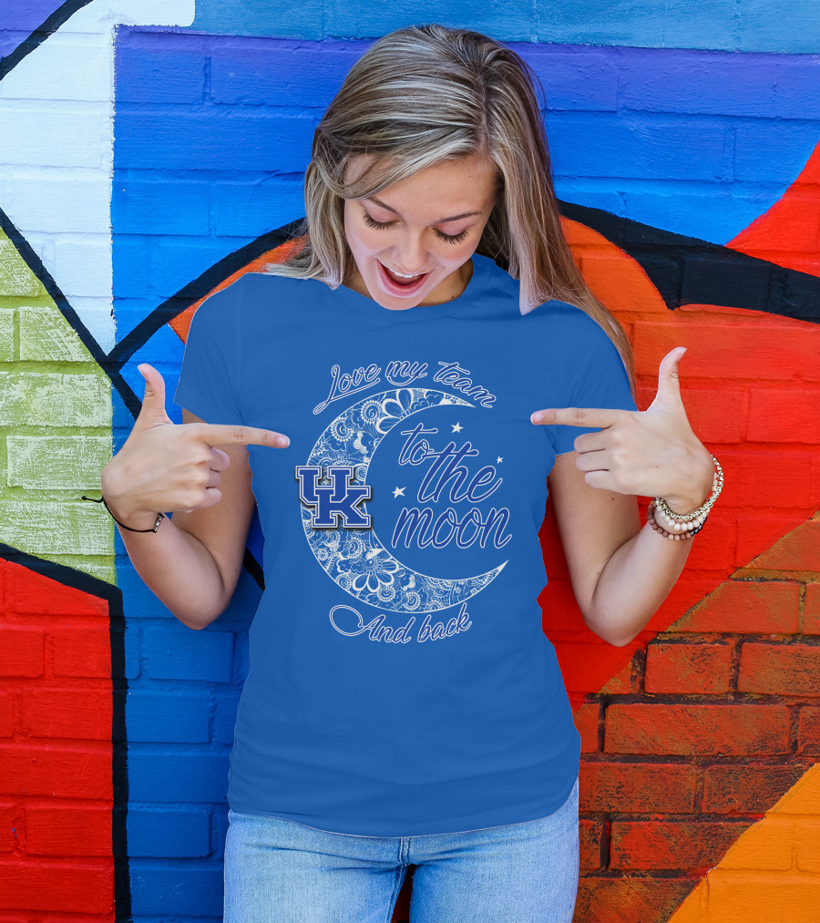 Kentucky Wildcats Love My Team To The Moon And Back UK T-Shirt