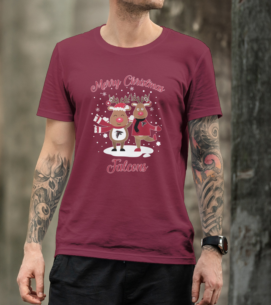 Merry Christmas Atlanta Falcons Reindeer T-Shirt