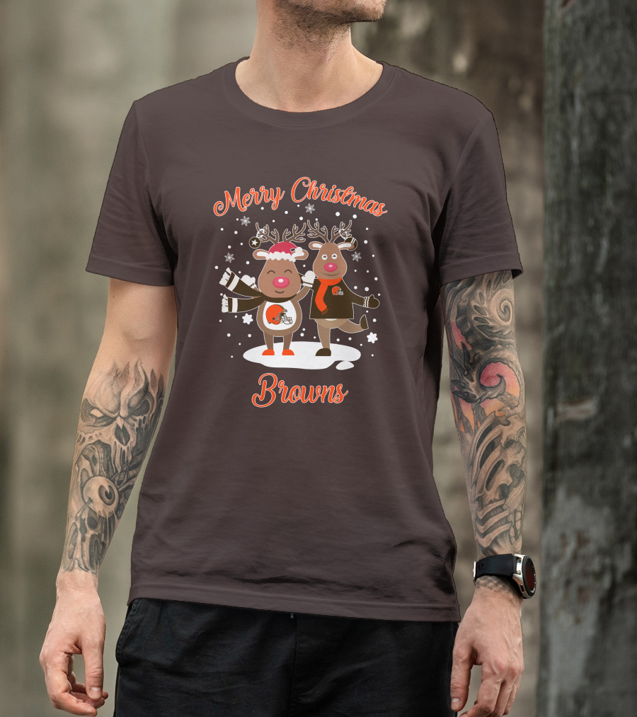 Merry Christmas Cleveland Browns Reindeer T-Shirt