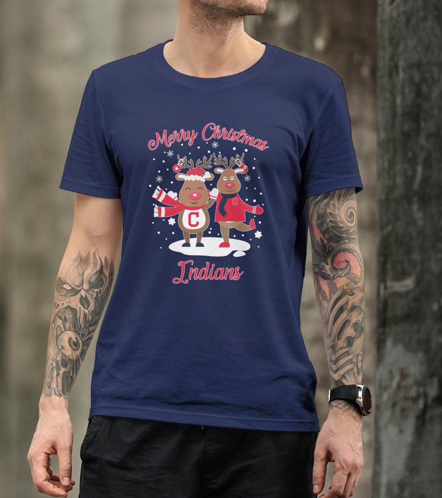 Merry Christmas Indians Reindeer With C T-Shirt