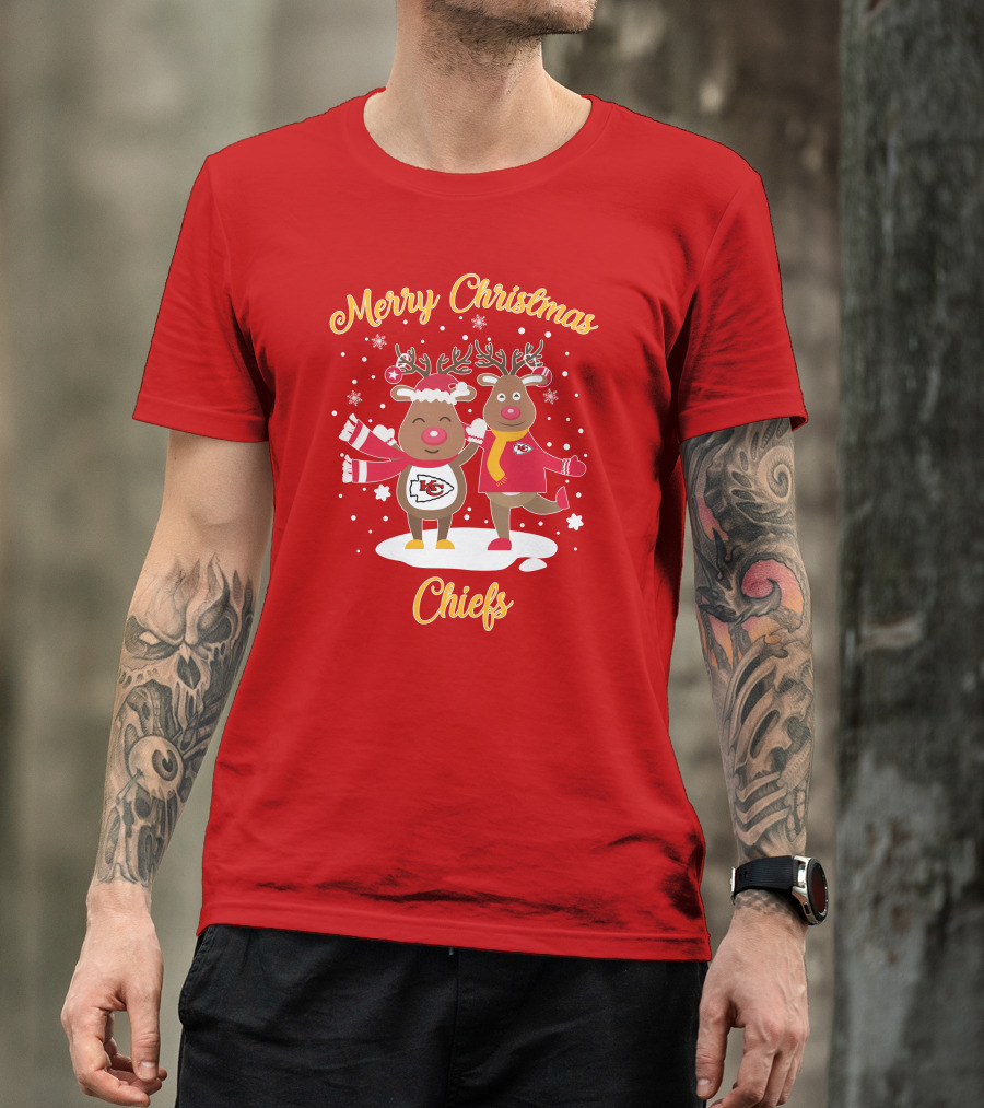 Merry Christmas Kansas City Chiefs Reindeer Chiefs T-Shirt