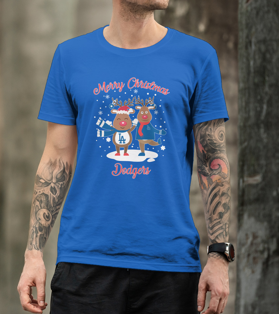 Merry Christmas Los Angeles Dodgers Reindeer T-Shirt