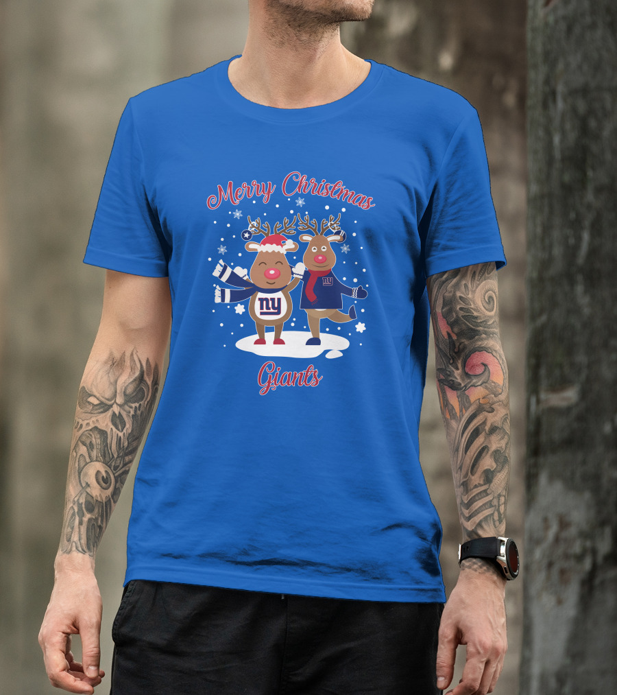 Merry Christmas New York Giants Reindeer T-Shirt