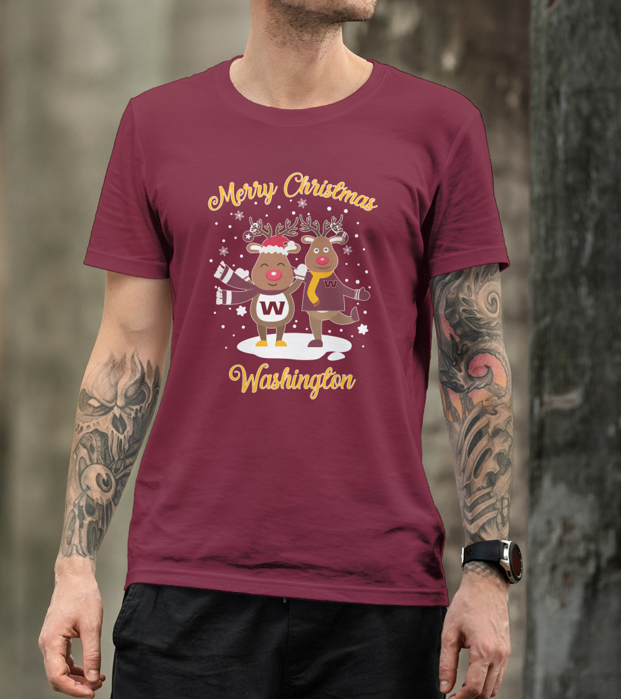 Merry Christmas Washington Football Team Reindeer T-Shirt