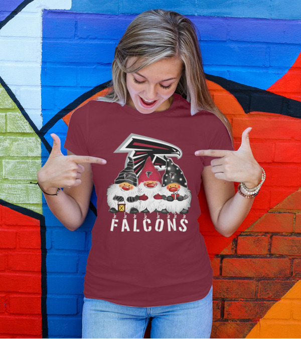 Atlanta Falcons Merry Christmas Happy Holidays Gnomes T-Shirt