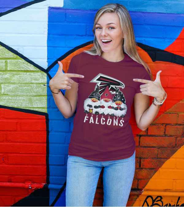 Atlanta Falcons Merry Christmas Happy Holidays Gnomes T-Shirt