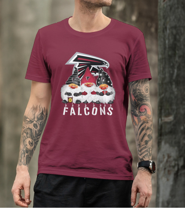 Atlanta Falcons Merry Christmas Happy Holidays Gnomes T-Shirt